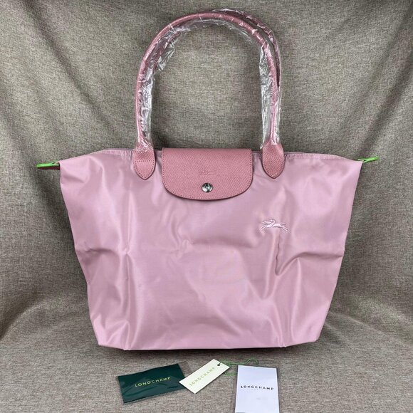 NWT Longchamp Le Pliage Original Large Shoulder Nylon Bag Tote Pink - Picture 1 of 10